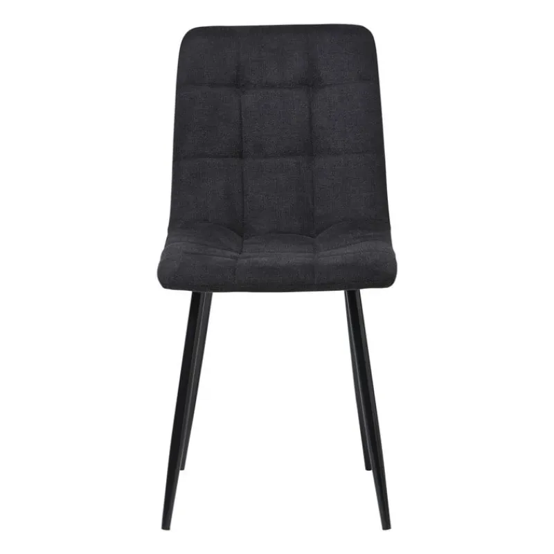 Xenos Eetkamerstoelen-Eetkamerstoel chenille - zwart - 90x53.5x44.5 cm