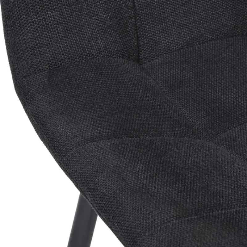 Xenos Eetkamerstoelen-Eetkamerstoel chenille - zwart - 90x53.5x44.5 cm
