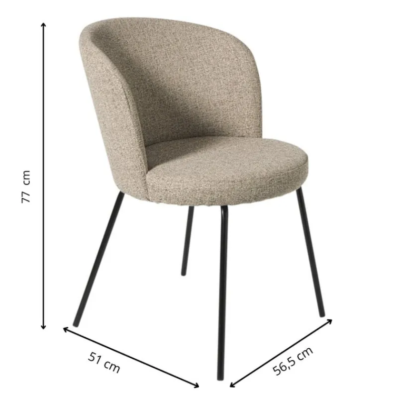 Xenos Eetkamerstoelen-Eetkamerstoel Irene - bruin/zwart - 77x56.5x51 cm