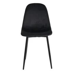 Xenos Eetkamerstoelen-Eetkamerstoel Ivy - velvet zwart - 88x44x53 cm