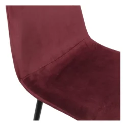 Xenos Eetkamerstoelen-Eetkamerstoel Ivy velvet - rood - 88x44x53 cm