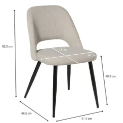 Xenos Eetkamerstoelen-Eetkamerstoel Leonardo - beige - 82.5x61.5x48.5 cm