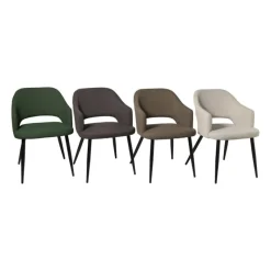 Xenos Eetkamerstoelen-Eetkamerstoel Leonardo met armleuning - groen - 81x62.5x56 cm