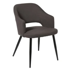Xenos Eetkamerstoelen-Eetkamerstoel Leonardo met armleuning - grijs - 81x62.5x56 cm
