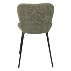 Xenos Eetkamerstoelen-Eetkamerstoel Liz - groen - teddy - 83.5x55x45.4 cm