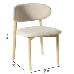 Xenos Eetkamerstoelen-Eetkamerstoel Niki - wit - 78x55x54 cm