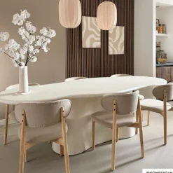 Xenos Eetkamerstoelen-Eetkamerstoel Niki - wit - 78x55x54 cm