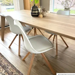 Xenos Eetkamerstoelen-Eetkamerstoel Olympic - wit/naturel - 82x58x48 cm