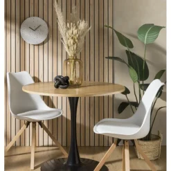 Xenos Eetkamerstoelen-Eetkamerstoel Olympic - wit/naturel - 82x58x48 cm