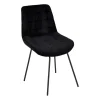Xenos Eetkamerstoelen-Eetkamerstoel ribstof - zwart - 84x52x52cm