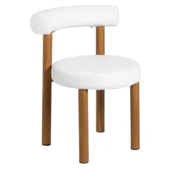 Xenos Eetkamerstoelen-Eetkamerstoel Ruby - teddy beige/bruin - 73x56.5x53 cm