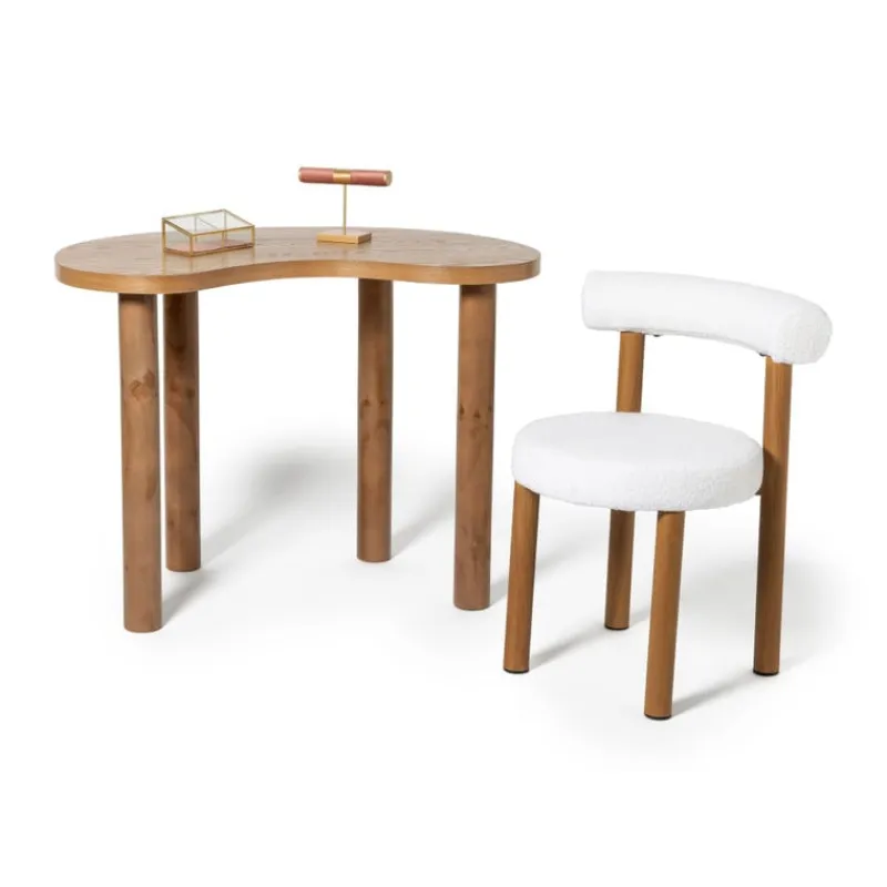 Xenos Eetkamerstoelen-Eetkamerstoel Ruby - teddy beige/bruin - 73x56.5x53 cm