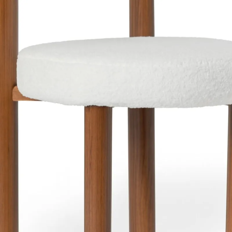 Xenos Eetkamerstoelen-Eetkamerstoel Ruby - teddy beige/bruin - 73x56.5x53 cm