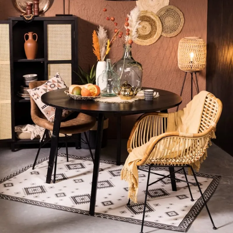 Xenos Eetkamerstoelen-Eetkamerstoel suedine - bruin - 81x52x57 cm