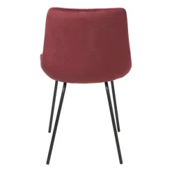 Xenos Eetkamerstoelen-Eetkamerstoel velvet - rood - 79x50x44 cm
