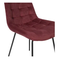Xenos Eetkamerstoelen-Eetkamerstoel velvet - rood - 79x50x44 cm