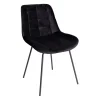 Xenos Eetkamerstoelen-Eetkamerstoel velvet - zwart - 79x50x44 cm