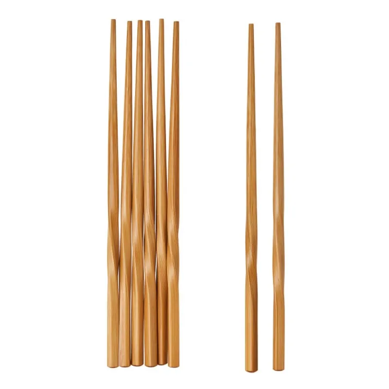 Xenos Eetstokjes-Eetstokjes twist - bamboe - set van 4 paar