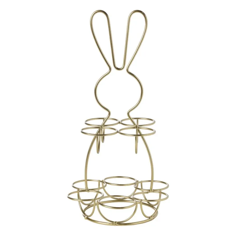 Xenos Etagères-Eieren etagere haas - goudkleurig - ø17x31 cm