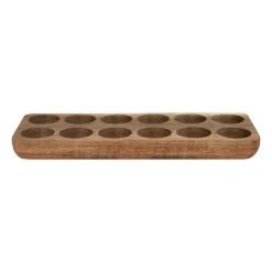Xenos Eierdopjes|Kerstcadeaus-Eiertray hout - voor 12 eieren