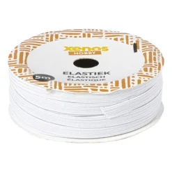 Xenos Knutselspullen-Elastiek - wit - 5 meter