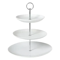 Xenos Etagères|Kerst Bakken-Etagère rond - wit - 16x21x26 cm