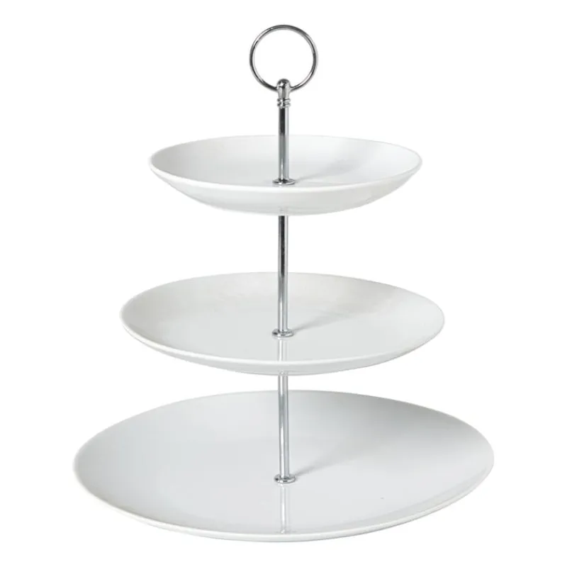 Xenos Etagères|Kerst Bakken-Etagère rond - wit - 16x21x26 cm