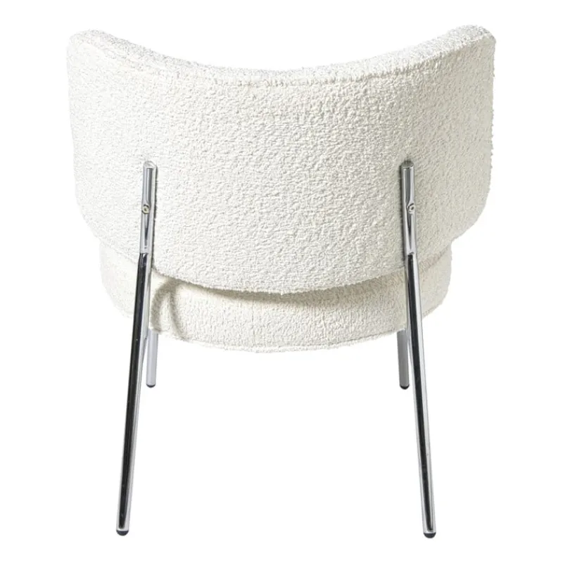 Xenos Fauteuils-Fauteuil Amber - wit/zilverkleurig - 71.5x63x70.5 cm