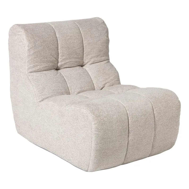 Xenos Fauteuils-Fauteuil chenille - beige - 87x72x66 cm