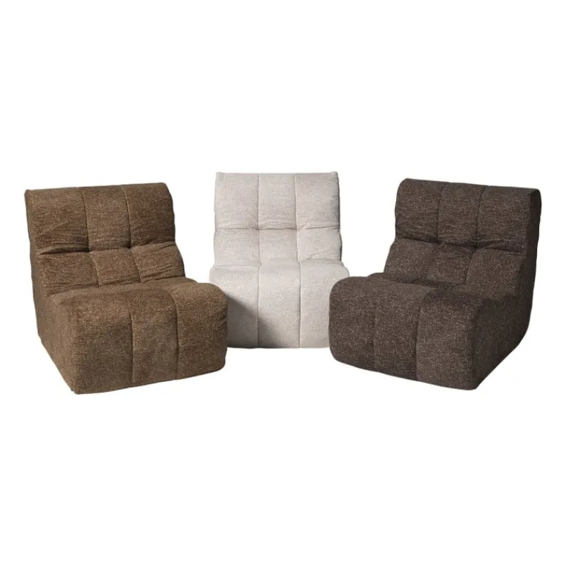 Xenos Fauteuils-Fauteuil chenille - bruin - 87x72x66 cm