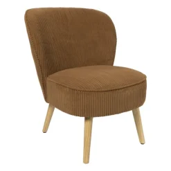 Xenos Fauteuils-Fauteuil Didi corduroy - bruin - 77x60x69 cm