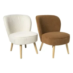 Xenos Fauteuils-Fauteuil Didi corduroy - bruin - 77x60x69 cm