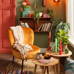 Xenos Fauteuils-Fauteuil Frida - geel - 77x69x60 cm