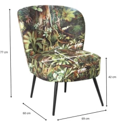Xenos Fauteuils-Fauteuil Frida - jungle - 77x69x60 cm