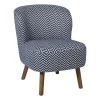 Xenos Fauteuils-Fauteuil zigzag - blauw/wit - 69x66x56 cm