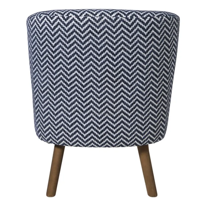 Xenos Fauteuils-Fauteuil zigzag - blauw/wit - 69x66x56 cm