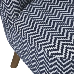Xenos Fauteuils-Fauteuil zigzag - blauw/wit - 69x66x56 cm