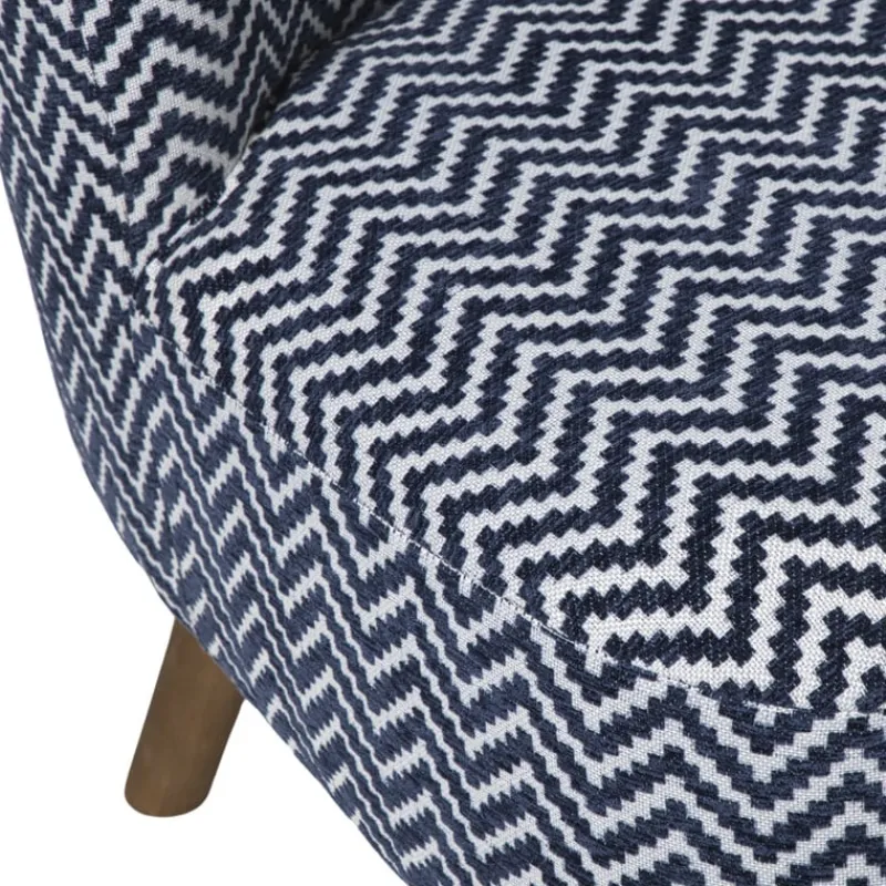 Xenos Fauteuils-Fauteuil zigzag - blauw/wit - 69x66x56 cm