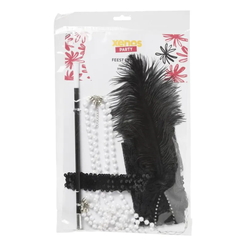 Xenos Verkleedaccessoires-Feestset Charleston met accessoires - set van 5