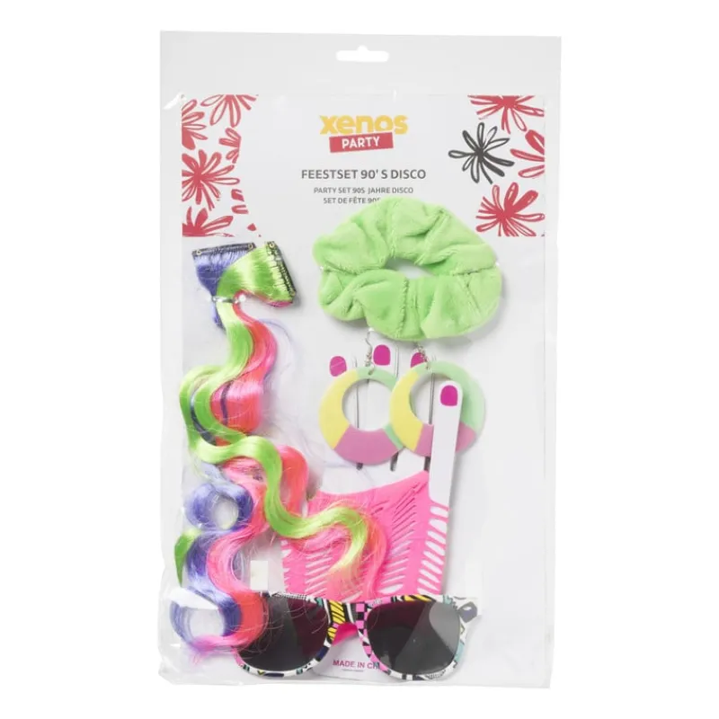 Xenos Verkleedaccessoires-Feestset disco met accessoires - set van 8