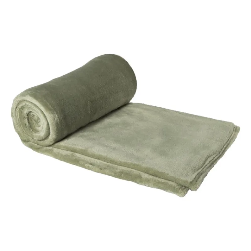 Xenos Plaids-Fleece deken - groen - 200x150 cm