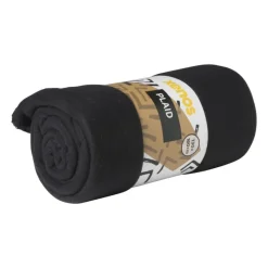 Xenos Plaids-Fleece deken - zwart - 160x130 cm