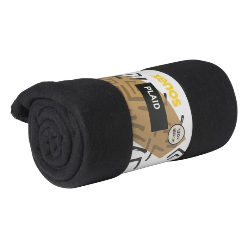 Xenos Plaids-Fleece deken - zwart - 160x130 cm