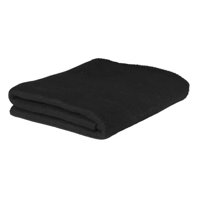 Xenos Plaids-Fleece deken - zwart - 160x130 cm