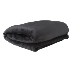 Xenos Plaids-Fleece deken - zwart - 200x150 cm
