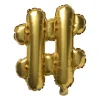 Xenos Ballonnen-Folieballon # - goudkleurig - 40 cm