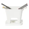Xenos Fondue-Fondue set met 4 vorken - wit - 20x12x10.5 cm