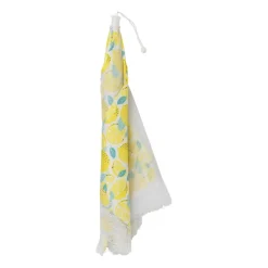 Xenos Foodcovers|Buitenservies-Foodcover citroen - geel/wit - 45x45 cm