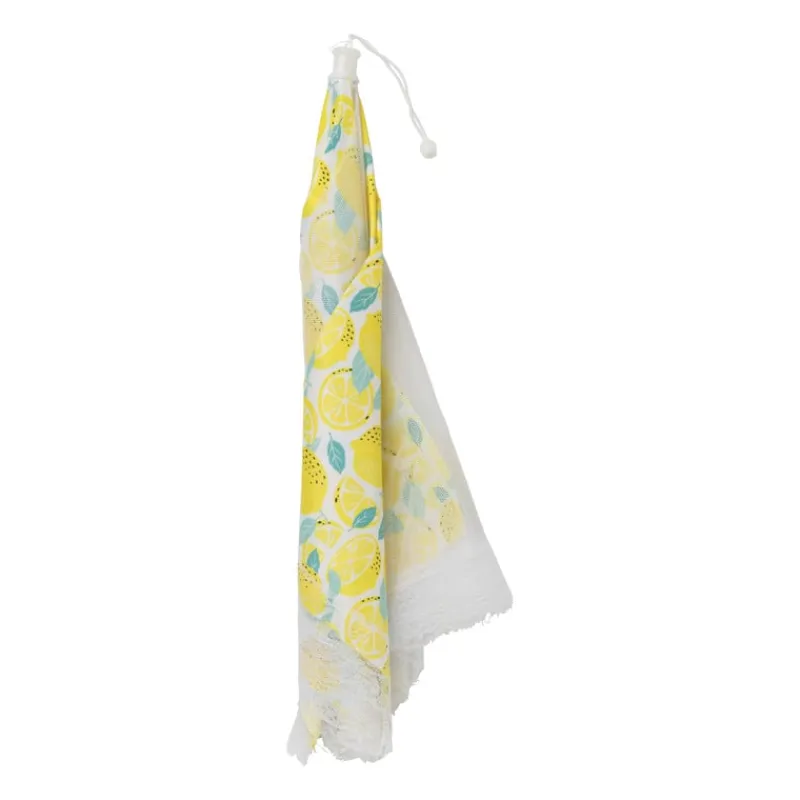 Xenos Foodcovers|Buitenservies-Foodcover citroen - geel/wit - 45x45 cm