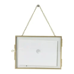 Xenos Fotolijsten-Fotolijst aan ketting liggend - goudkleurig - 15x10 cm